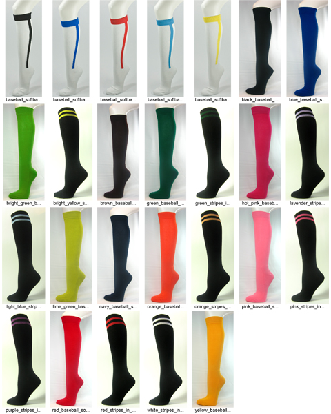 26 colors and styles baseball socks